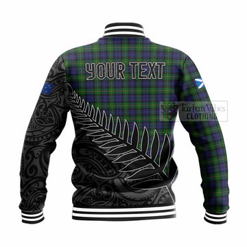 Gordon Crest Tartan Baseball Jacket with New Zealand Silver Fern Half Style