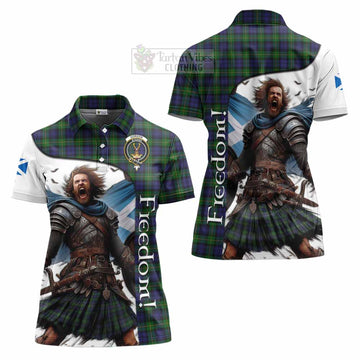 Gordon Crest Tartan Women's Polo Shirt Inspired by the Freedom of Scottish Warrior