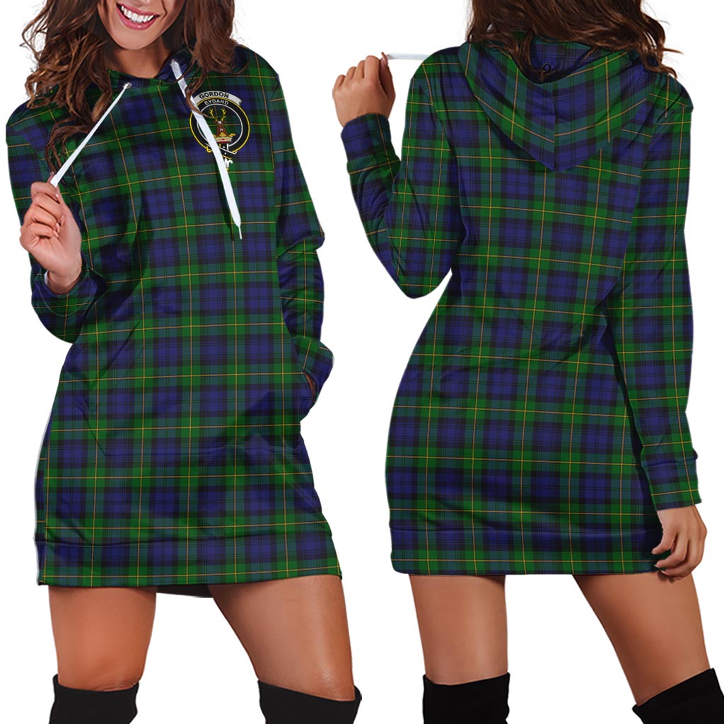 Gordon Tartan Hoodie Dress with Family Crest - Tartan Vibes Clothing