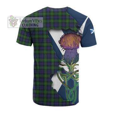Gordon Tartan Family Crest Cotton T-shirt Scottish Thistle Celtic Inspired - Tartan Vibes Clothing