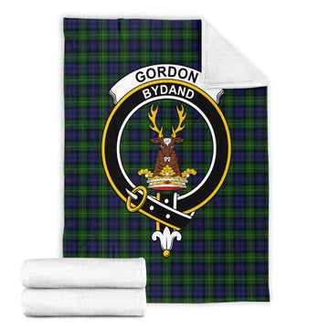 Gordon Tartan Blanket with Family Crest