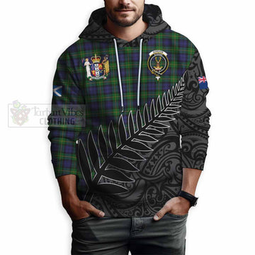 Gordon Crest Tartan Hoodie with New Zealand Silver Fern Half Style