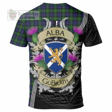 Gordon Tartan Family Crest T-Shirt Lion Rampant Royal Thistle Shield Celtic Inspired - Tartan Vibes Clothing