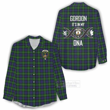 Gordon Tartan Women's Casual Shirt with Family Crest DNA In Me Style