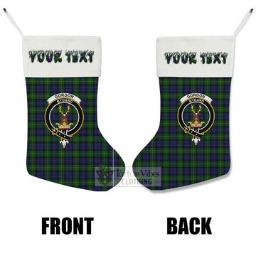 Gordon Tartan Family Crest Christmas Stocking with Personalized Text