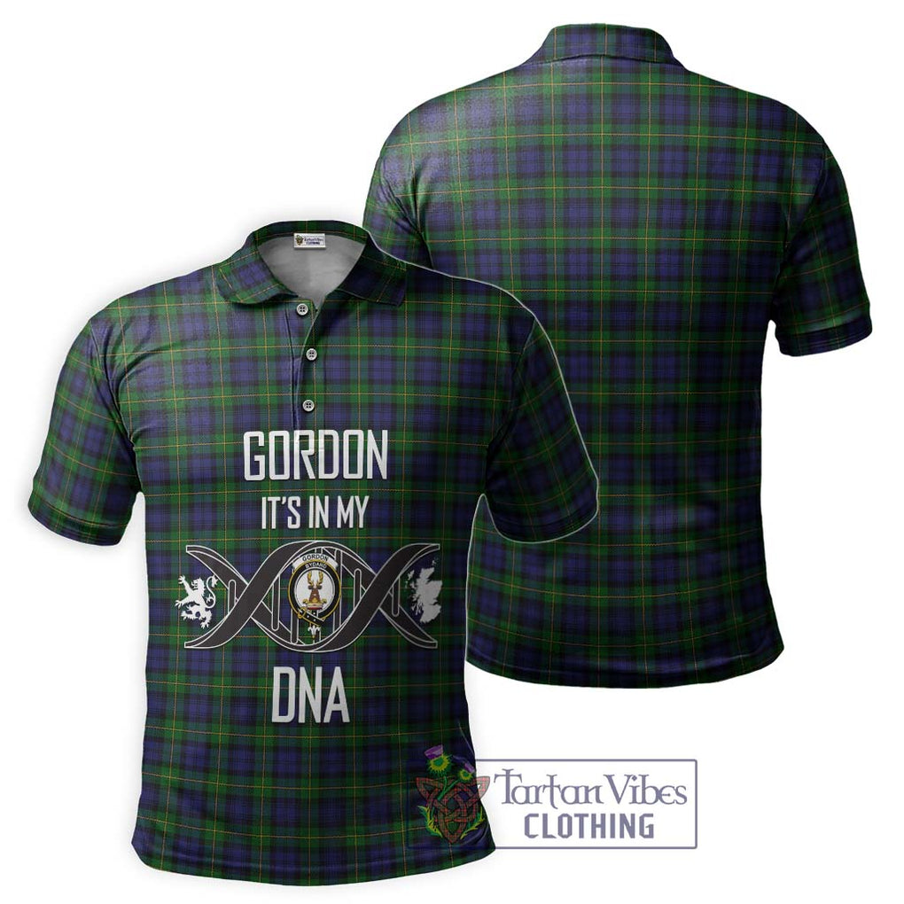 Gordon Tartan Polo Shirt with Family Crest DNA In Me Style - Tartanvibesclothing Shop