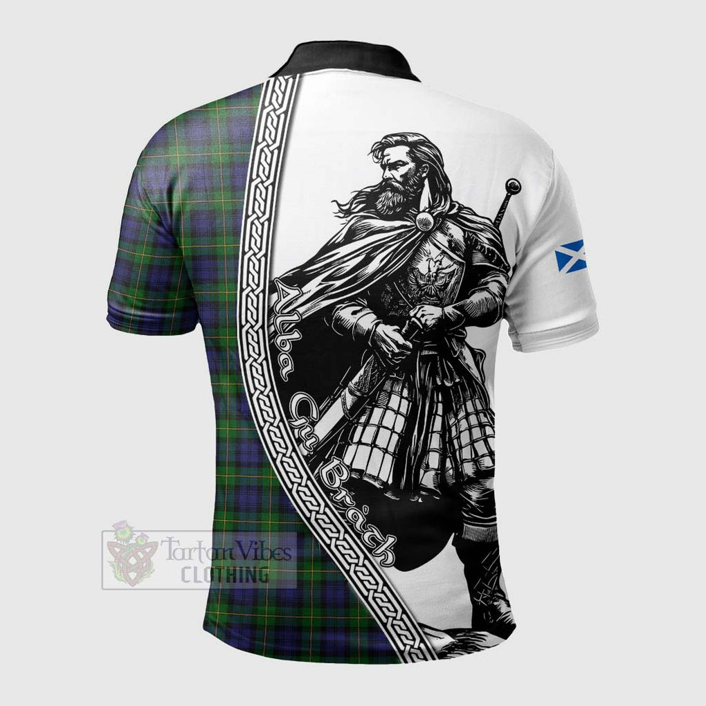 Tartan Vibes Clothing Gordon Tartan Clan Crest Polo Shirt with Highlander Warrior Celtic Style