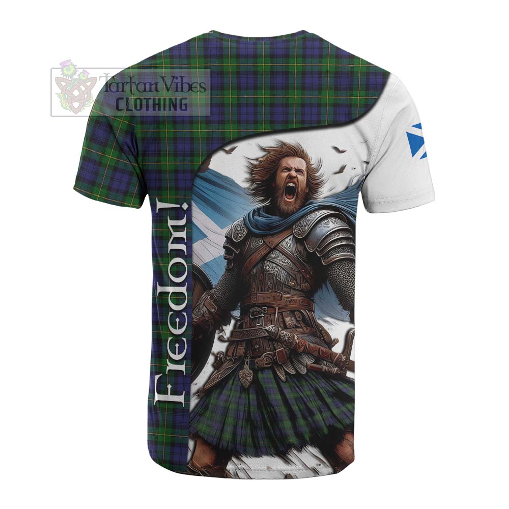 Tartan Vibes Clothing Gordon Crest Tartan Cotton T-shirt Inspired by the Freedom of Scottish Warrior