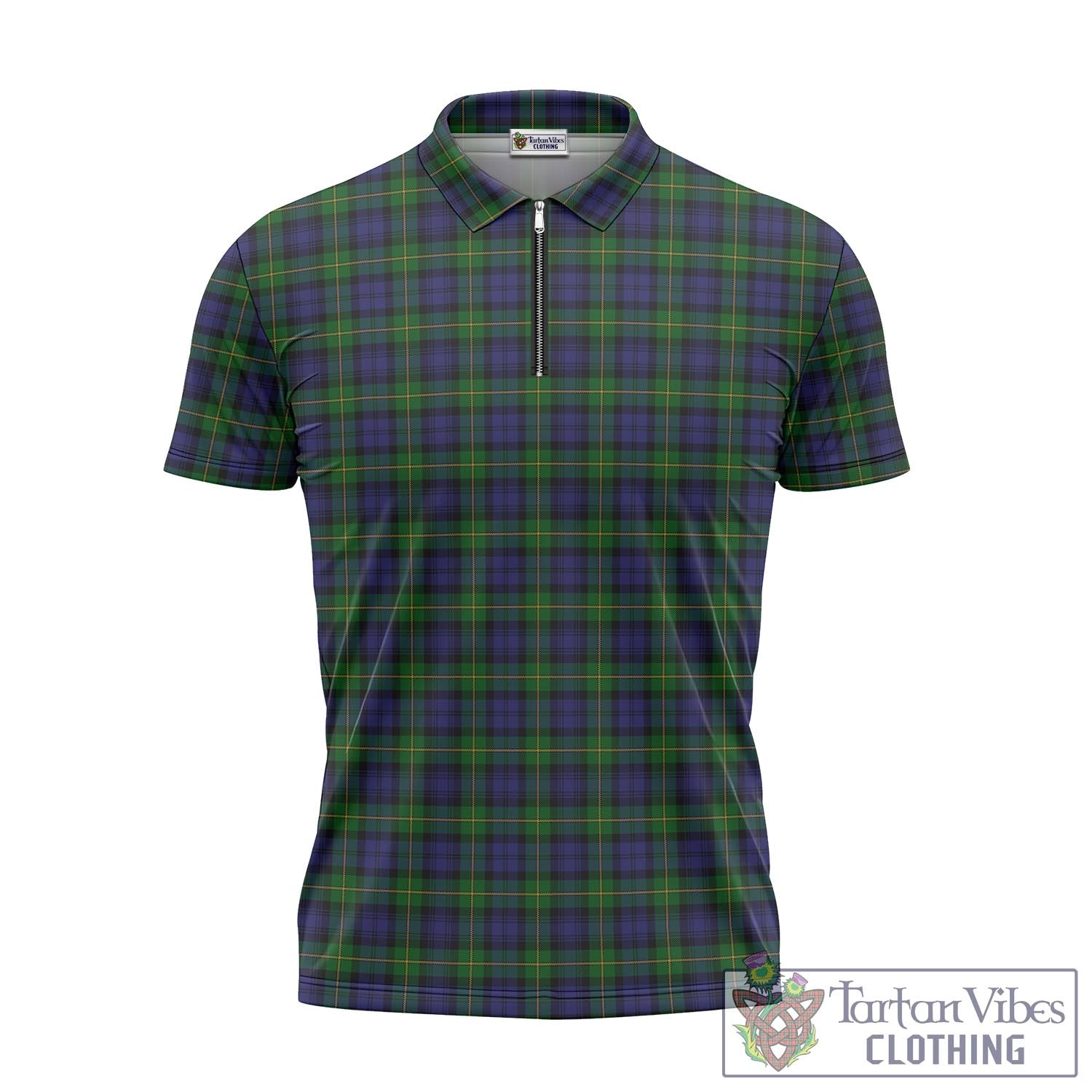 Tartan Vibes Clothing Gordon Tartan Zipper Polo Shirt