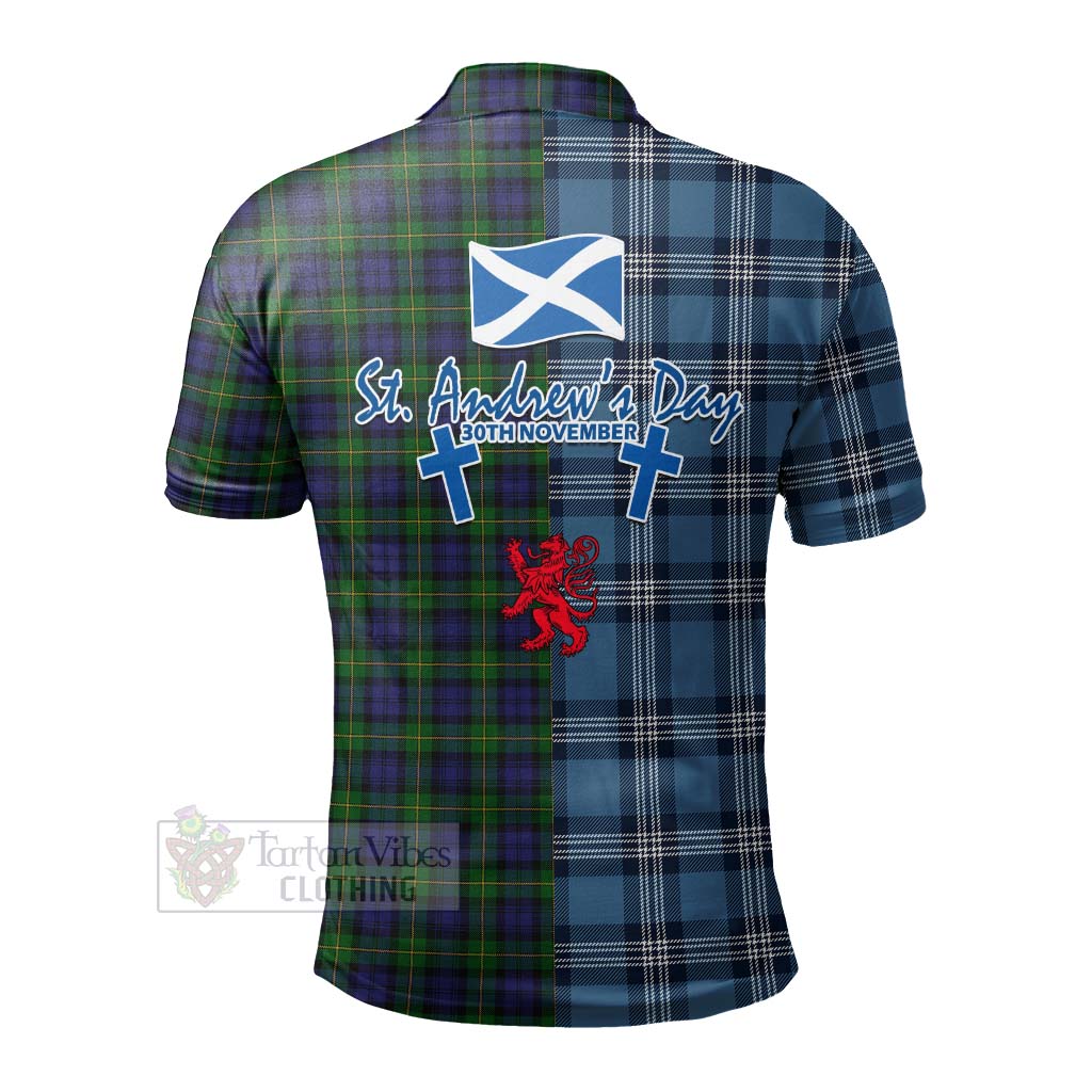 Tartan Vibes Clothing Gordon Tartan Polo Shirt Happy St. Andrew's Day Half Tartan Style