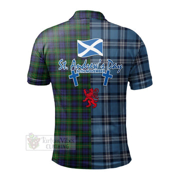 Gordon Tartan Polo Shirt Happy St. Andrew's Day Half Tartan Style