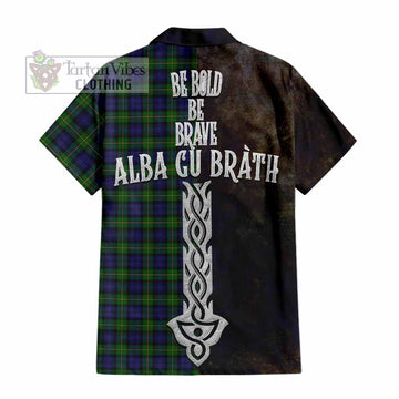 Gordon Tartan Family Crest Hawaiian Shirt Alba Gu Brath Be Brave Lion Ancient Style - Tartan Vibes Clothing