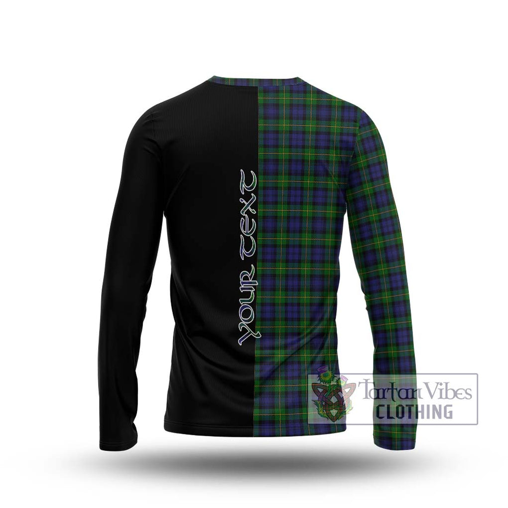 Gordon Tartan Long Sleeve T-Shirt with Family Crest and Half Of Me Style - Tartanvibesclothing Shop