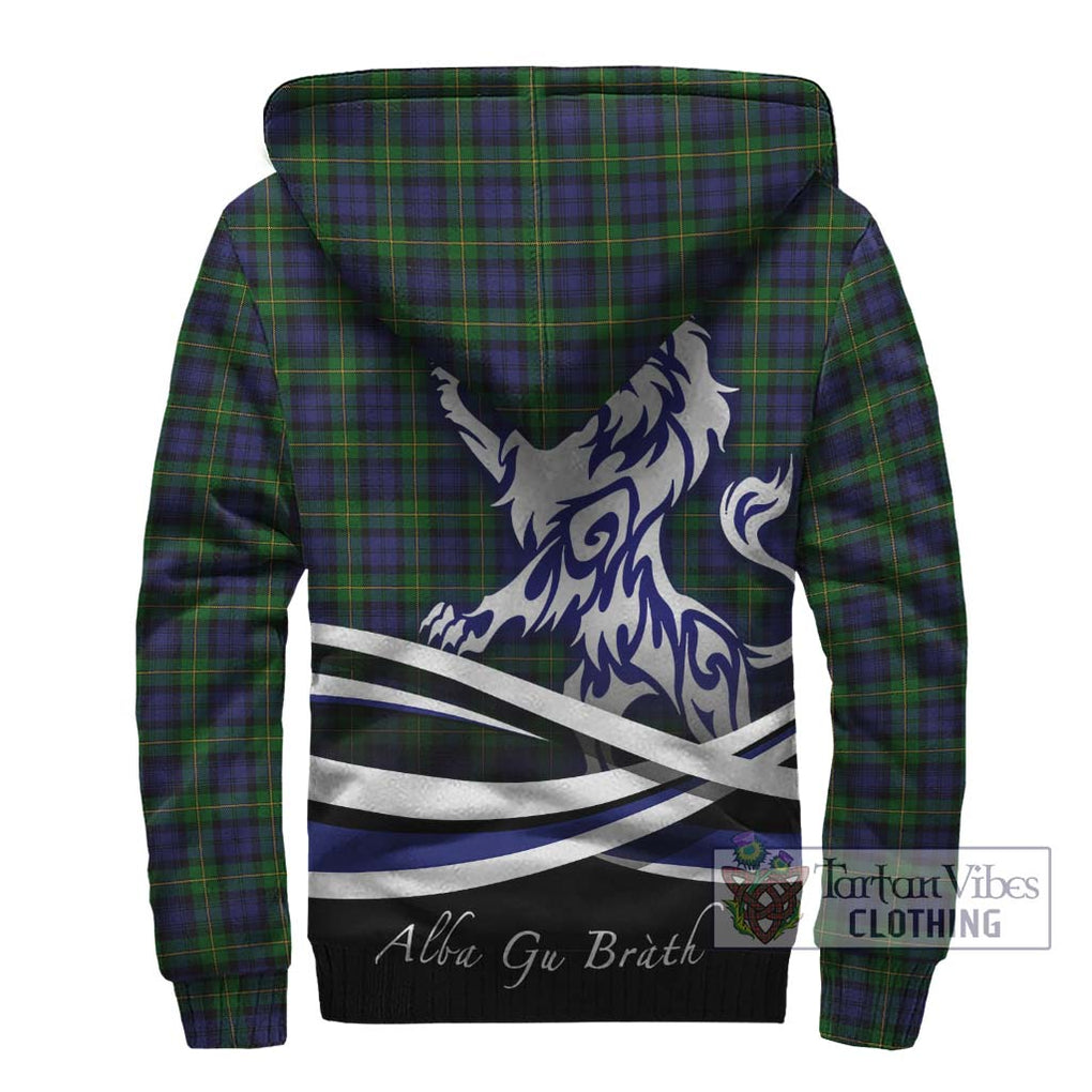 Gordon Tartan Sherpa Hoodie with Alba Gu Brath Regal Lion Emblem - Tartanvibesclothing Shop