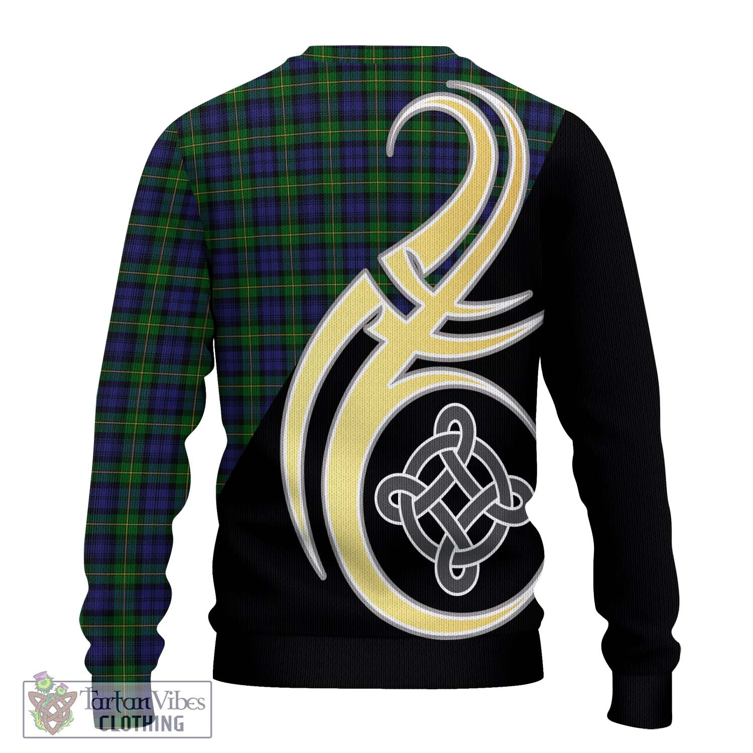 Gordon Tartan Knitted Sweater with Family Crest and Celtic Symbol Style - Tartan Vibes Clothing