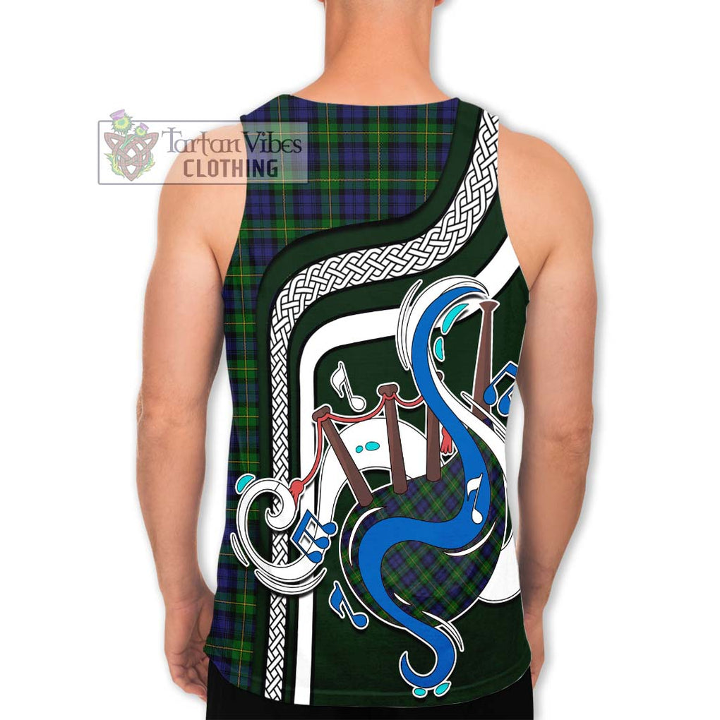 Gordon Tartan Men's Tank Top with Epic Bagpipe Style - Tartanvibesclothing Shop