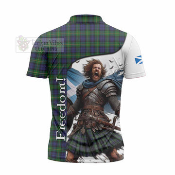 Gordon Crest Tartan Zipper Polo Shirt Inspired by the Freedom of Scottish Warrior