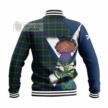 Gordon Tartan Family Crest Baseball Jacket Scottish Thistle Celtic Inspired - Tartan Vibes Clothing