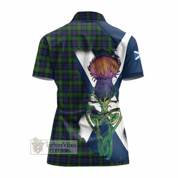 Gordon Tartan Family Crest Women's Polo Shirt Scottish Thistle Celtic Inspired - Tartan Vibes Clothing