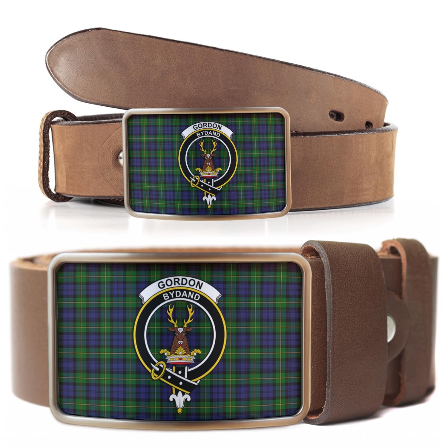 Gordon Tartan Belt Buckles with Family Crest - Tartan Vibes Clothing