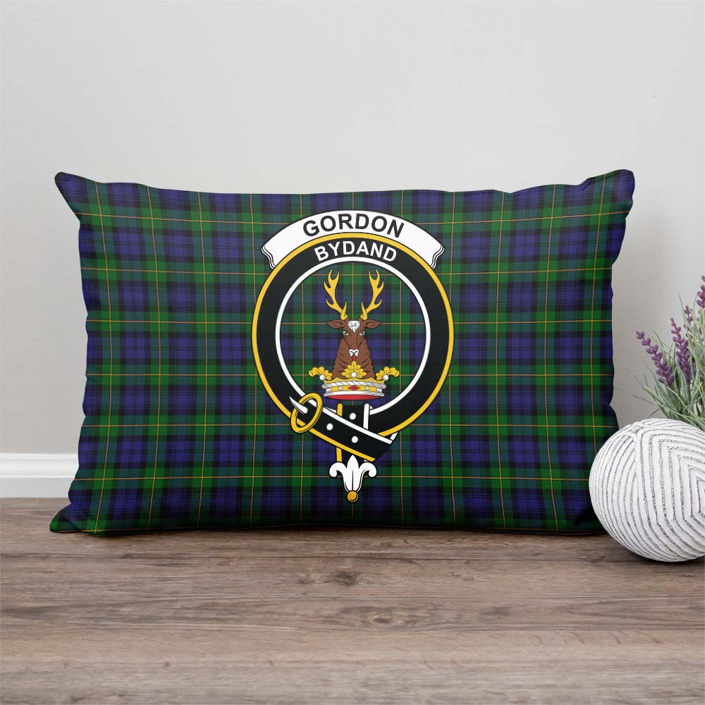 Gordon Tartan Pillow Cover with Family Crest Rectangle Pillow Cover - Tartanvibesclothing