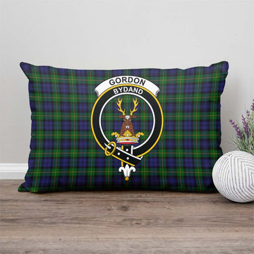 Gordon Tartan Pillow Cover with Family Crest