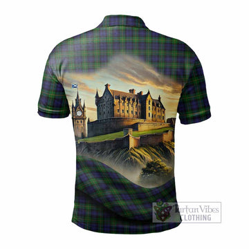 Gordon Tartan Family Crest Polo Shirt with Scottish Ancient Castle Style - Tartan Vibes Clothing