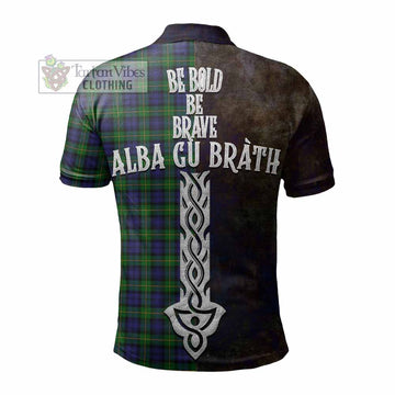 Gordon Tartan Family Crest Polo Shirt Alba Gu Brath Be Brave Lion Ancient Style - Tartan Vibes Clothing