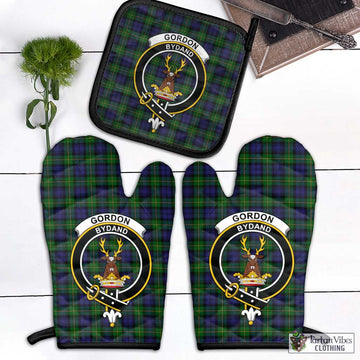 Gordon Tartan Combo Oven Mitt & Pot-Holder with Family Crest Black - Tartan Vibes Clothing