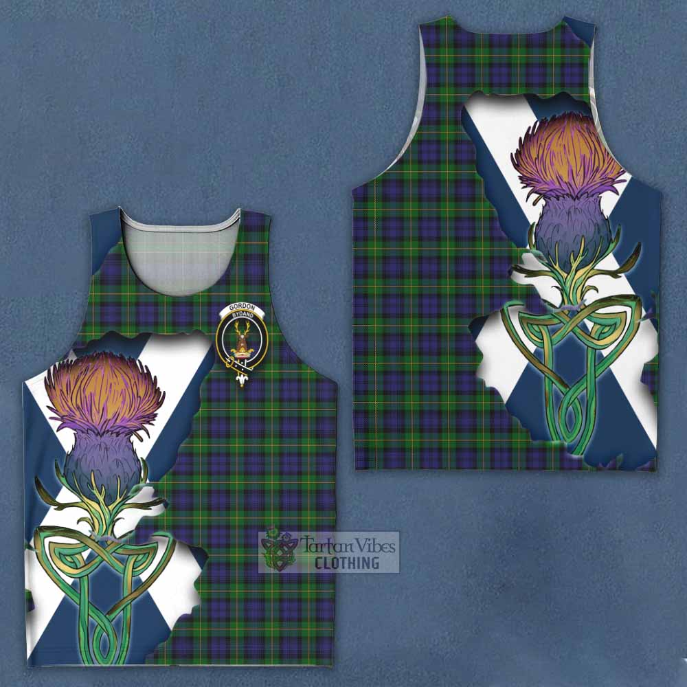 Gordon Tartan Family Crest Men's Tank Top Scottish Thistle Celtic Inspired - Tartan Vibes Clothing