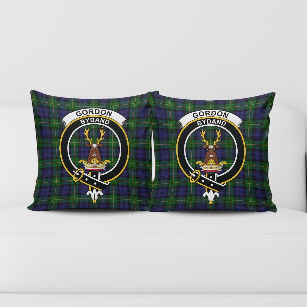 Gordon Tartan Pillow Cover with Family Crest - Tartanvibesclothing