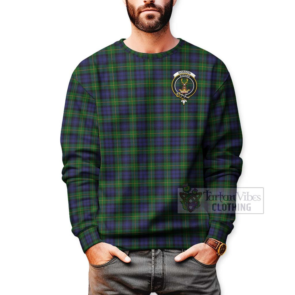 Tartan Vibes Clothing Gordon Tartan Sweatshirt with Family Crest Celtic Skull Style