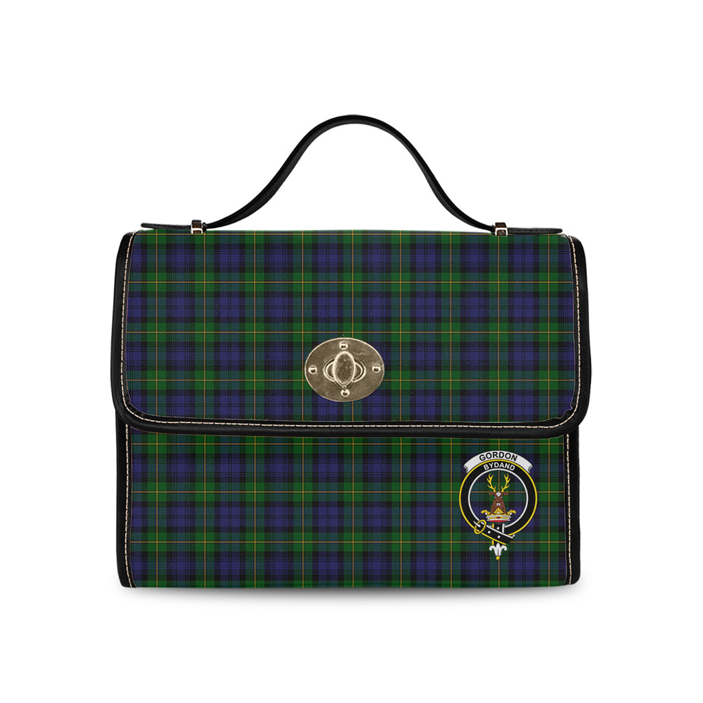 gordon-tartan-leather-strap-waterproof-canvas-bag-with-family-crest