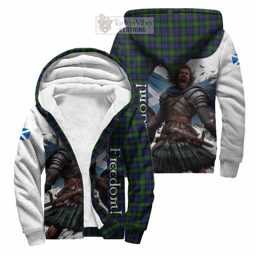 Tartan Vibes Clothing Gordon Crest Tartan Sherpa Hoodie Inspired by the Freedom of Scottish Warrior