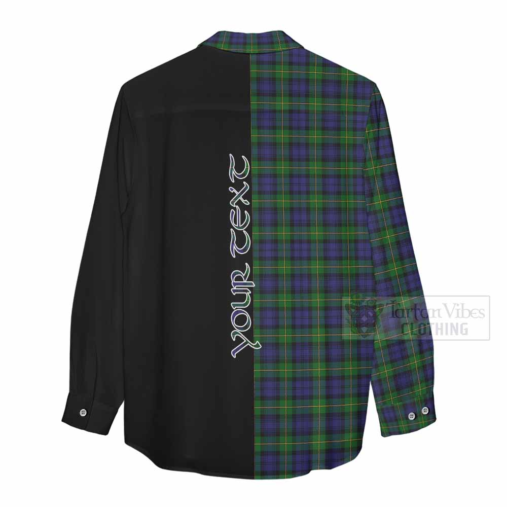 Tartan Vibes Clothing Gordon Tartan Women's Casual Shirt with Family Crest and Half Of Me Style