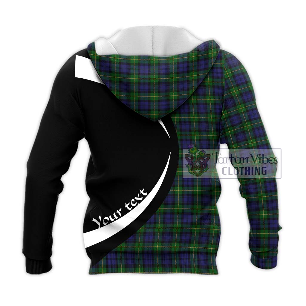 Gordon Tartan Knitted Hoodie with Family Crest Circle Style - Tartan Vibes Clothing