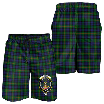 Gordon Tartan Mens Shorts with Family Crest