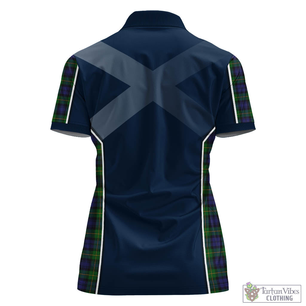 Tartan Vibes Clothing Gordon Tartan Women's Polo Shirt with Family Crest and Scottish Thistle Vibes Sport Style