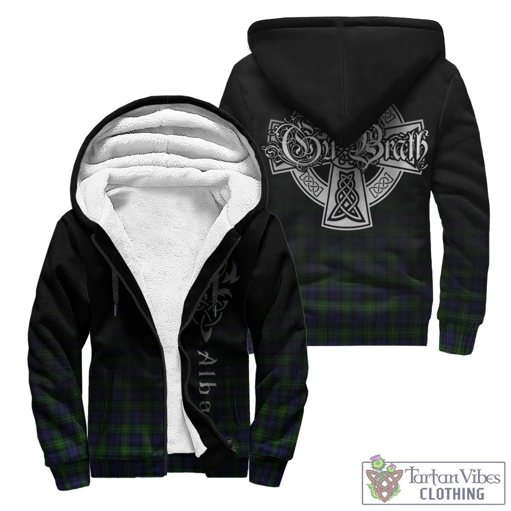 Tartan Vibes Clothing Gordon Tartan Sherpa Hoodie Featuring Alba Gu Brath Family Crest Celtic Inspired