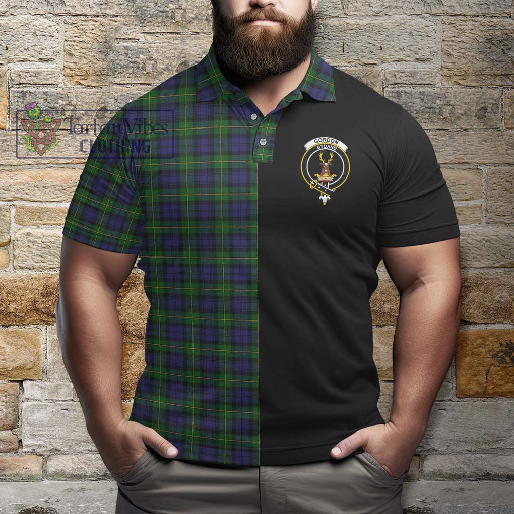 Gordon Tartan Polo Shirt with Family Crest and Half Of Me Style - Tartanvibesclothing Shop