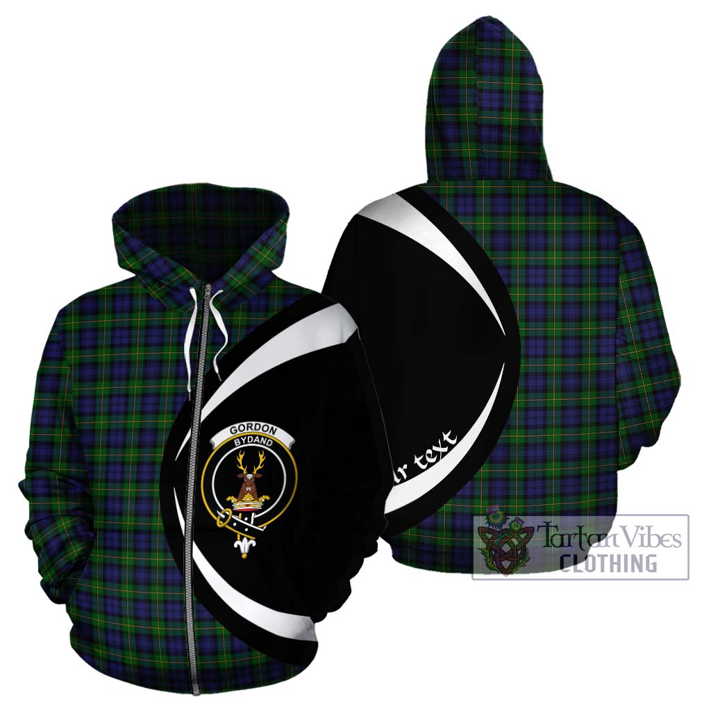 Tartan Vibes Clothing Gordon Tartan Hoodie with Family Crest Circle Style