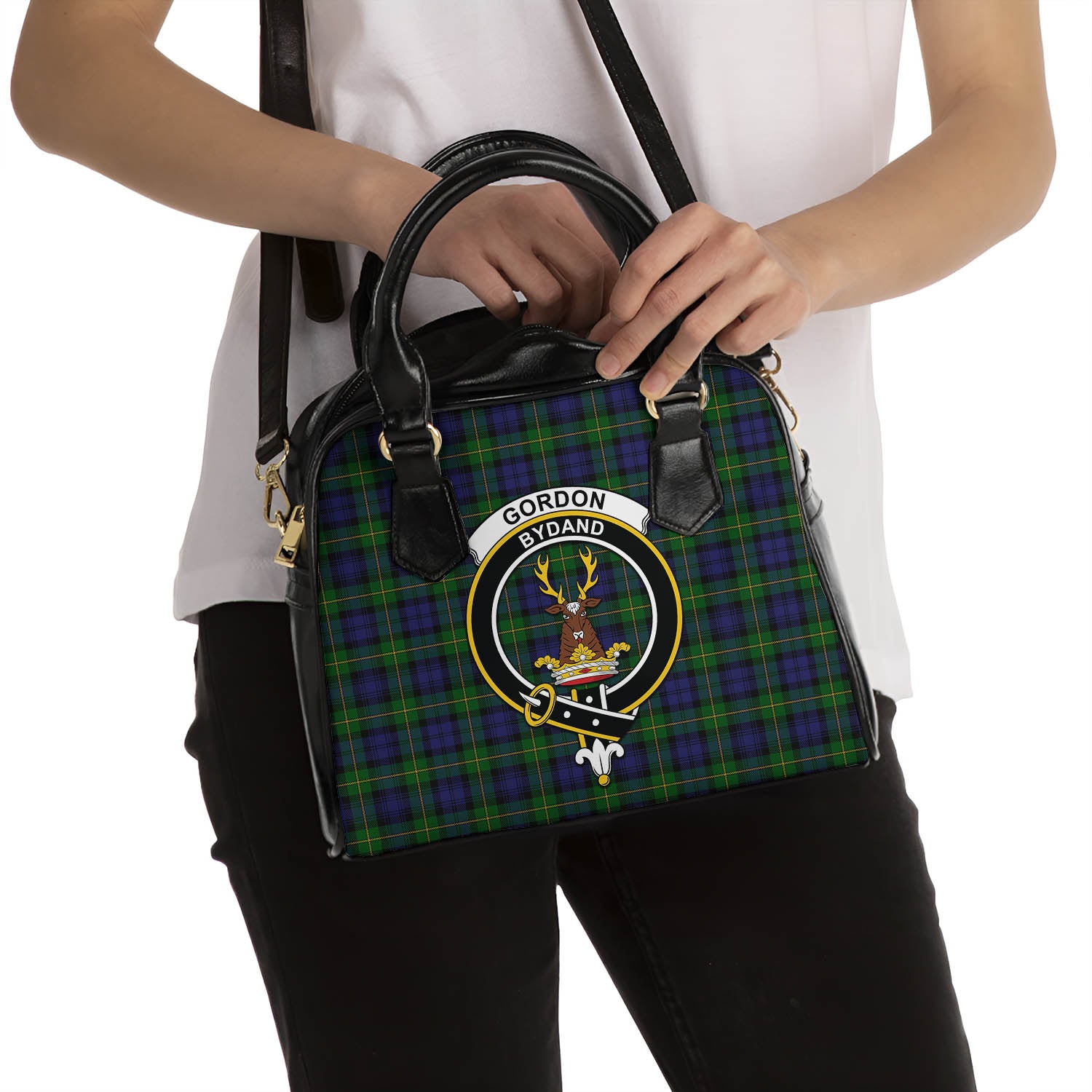 Gordon Tartan Shoulder Handbags with Family Crest - Tartanvibesclothing