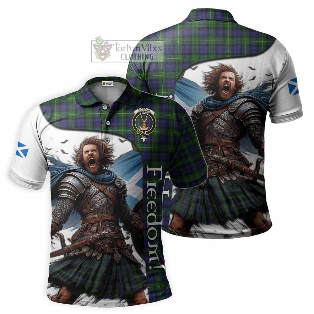 Tartan Vibes Clothing Gordon Crest Tartan Polo Shirt Inspired by the Freedom of Scottish Warrior