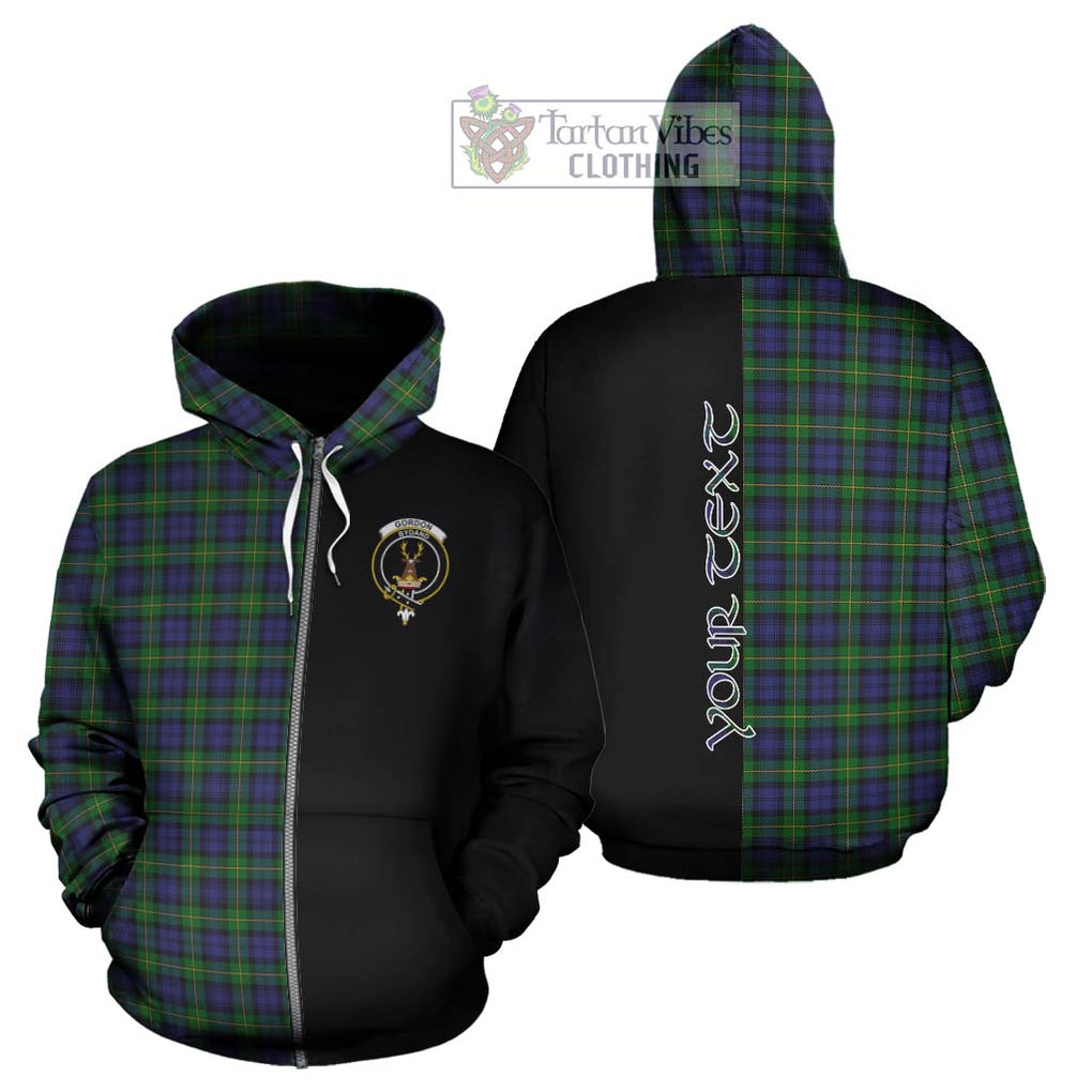 Gordon Tartan Hoodie with Family Crest and Half Of Me Style - Tartanvibesclothing Shop