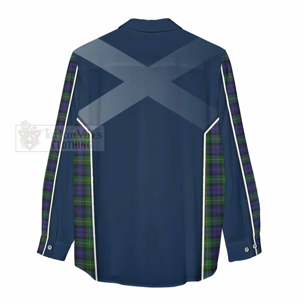 Tartan Vibes Clothing Gordon Tartan Women's Casual Shirt with Family Crest and Lion Rampant Vibes Sport Style