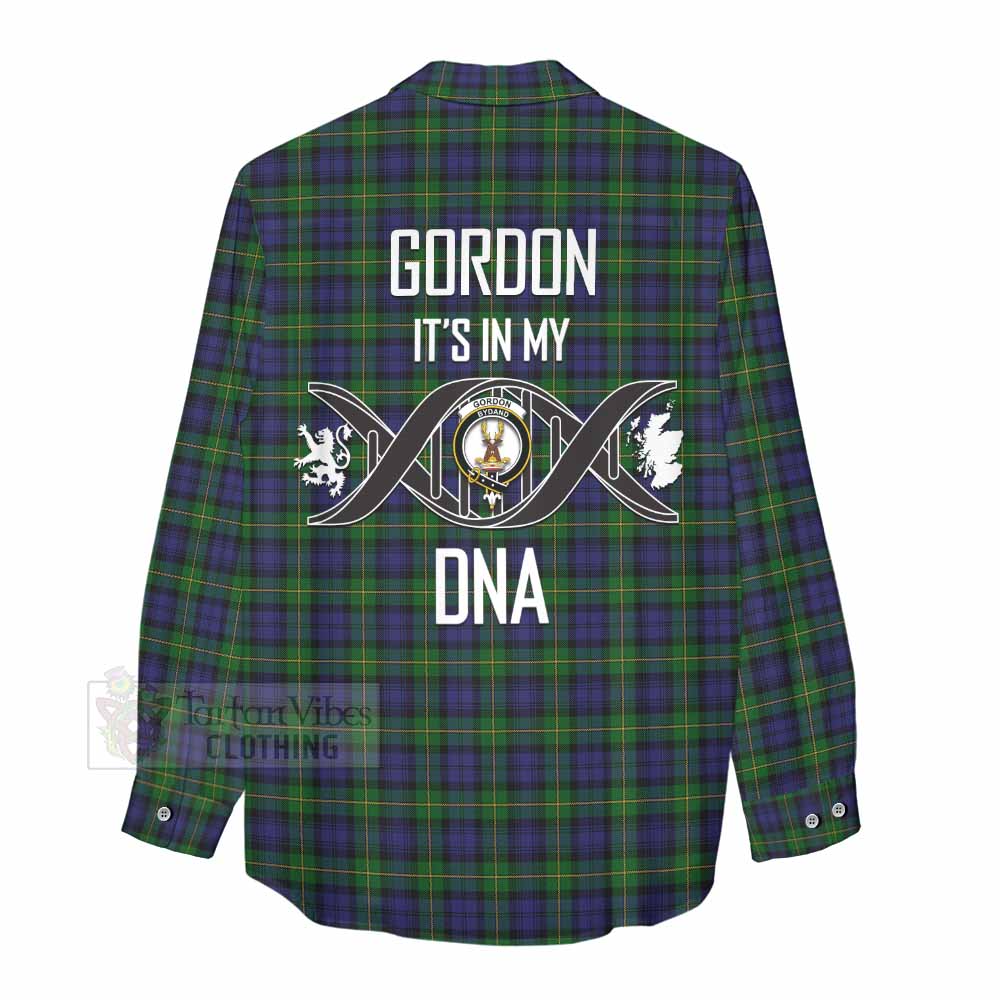 Tartan Vibes Clothing Gordon Tartan Women's Casual Shirt with Family Crest DNA In Me Style