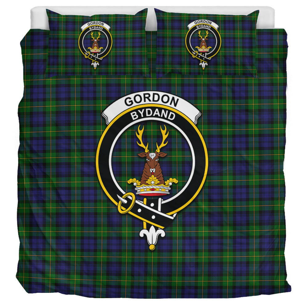 Gordon Tartan Bedding Set with Family Crest UK Bedding Set UK Super King 104*94 inch - Tartan Vibes Clothing