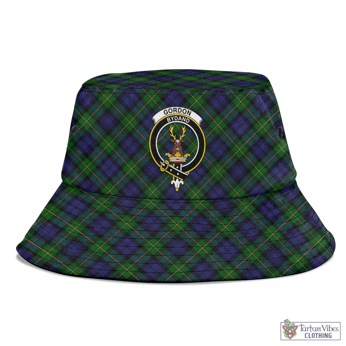 Tartan Vibes Clothing Gordon Tartan Bucket Hat with Family Crest