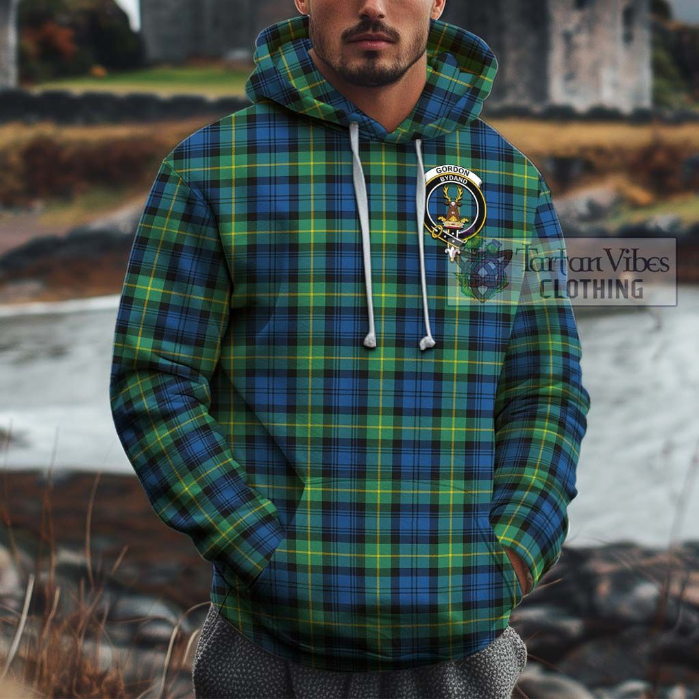 Gordon Ancient Tartan Cotton Hoodie with Family Crest Pullover Hoodie XS - Tartan Vibes Clothing