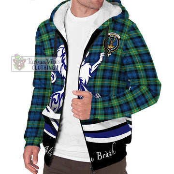 Gordon Ancient Tartan Sherpa Hoodie with Alba Gu Brath Regal Lion Emblem